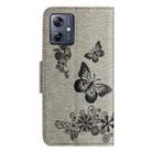 For Motorola Moto G54 Butterfly Embossed Flip Leather Phone Case(Grey) - 3