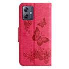 For Motorola Moto G35 Butterfly Embossed Flip Leather Phone Case(Red) - 3