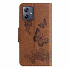 For Motorola Moto G35 Butterfly Embossed Flip Leather Phone Case(Brown) - 3