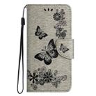 For Motorola Moto G35 Butterfly Embossed Flip Leather Phone Case(Grey) - 2