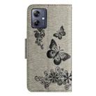 For Motorola Moto G35 Butterfly Embossed Flip Leather Phone Case(Grey) - 3