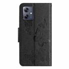 For Motorola Moto G35 Butterfly Embossed Flip Leather Phone Case(Black) - 3