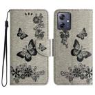 For Motorola Moto G55 Butterfly Embossed Flip Leather Phone Case(Grey) - 1