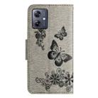 For Motorola Moto G55 Butterfly Embossed Flip Leather Phone Case(Grey) - 3