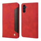 For Samsung Galaxy A05s Skin Feel Splicing Leather Phone Case(Red) - 1