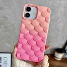 For iPhone 11 Gradient Mermaid Scale Skin Feel Phone Case(Rose Red Pink) - 1