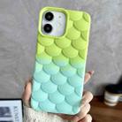 For iPhone 11 Gradient Mermaid Scale Skin Feel Phone Case(Blue Green) - 1