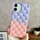 For iPhone 11 Gradient Mermaid Scale Skin Feel Phone Case(Pink Purple) - 1