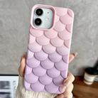 For iPhone 11 Gradient Mermaid Scale Skin Feel Phone Case(Purple Pink) - 1