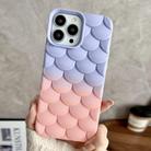 For iPhone 11 Pro Max Gradient Mermaid Scale Skin Feel Phone Case(Pink Purple) - 1