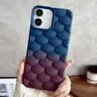 For iPhone 12 Gradient Mermaid Scale Skin Feel Phone Case(Brown Dark Blue) - 1