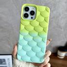 For iPhone 12 Pro Gradient Mermaid Scale Skin Feel Phone Case(Blue Green) - 1