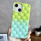 For iPhone 13 Gradient Mermaid Scale Skin Feel Phone Case(Blue Green) - 1