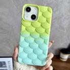 For iPhone 14 Gradient Mermaid Scale Skin Feel Phone Case(Blue Green) - 1