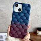 For iPhone 15 Gradient Mermaid Scale Skin Feel Phone Case(Brown Dark Blue) - 1