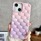 For iPhone 15 Gradient Mermaid Scale Skin Feel Phone Case(Purple Pink) - 1