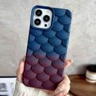 For iPhone 15 Pro Gradient Mermaid Scale Skin Feel Phone Case(Brown Dark Blue) - 1