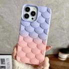 For iPhone 15 Pro Gradient Mermaid Scale Skin Feel Phone Case(Pink Purple) - 1