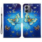 For Motorola Moto G14 Painted Pattern Horizontal Flip Leather Phone Case(Butterfly) - 1