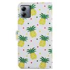 For Motorola Moto G14 Painted Pattern Horizontal Flip Leather Phone Case(Pineapple) - 3