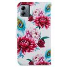 For Motorola Moto G14 Painted Pattern Horizontal Flip Leather Phone Case(Peacock Flower) - 3