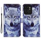 For Motorola Edge 40 Painted Pattern Horizontal Flip Leather Phone Case(White Wolf) - 1