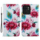 For Motorola Edge 40 Painted Pattern Horizontal Flip Leather Phone Case(Peacock Flower) - 1