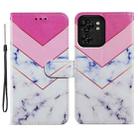 For Motorola Edge 40 Painted Pattern Horizontal Flip Leather Phone Case(Smoke Marble) - 1