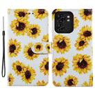 For Motorola Edge 40 Painted Pattern Horizontal Flip Leather Phone Case(Sunflower) - 1