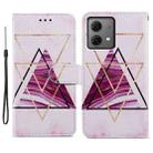 For Motorola Moto G84 Painted Pattern Horizontal Flip Leather Phone Case(Marble) - 1