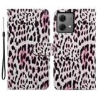 For Motorola Moto G84 Painted Pattern Horizontal Flip Leather Phone Case(Leopard) - 1