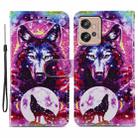 For Motorola Moto G32 Painted Pattern Horizontal Flip Leather Phone Case(Wolf Totem) - 1