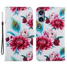 For Sony Xperia 5 V Painted Pattern Horizontal Flip Leather Phone Case(Peacock Flower) - 1