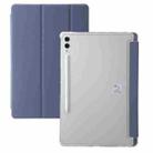 For Samsung Galaxy Tab S9 Ultra/S8 Ultra 3-Fold Clear Acrylic Leather Tablet Case(Lavender) - 1