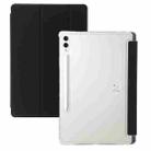 For Samsung Galaxy Tab S9 Ultra/S8 Ultra 3-Fold Clear Acrylic Leather Tablet Case(Black) - 1