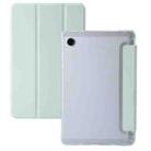 For Samsung Galaxy Tab A9 3-Fold Clear Acrylic Leather Tablet Case(Green) - 1