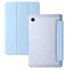 For Samsung Galaxy Tab A9 3-Fold Clear Acrylic Leather Tablet Case(Ice Blue) - 1