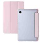 For Samsung Galaxy Tab A9+ 3-Fold Clear Acrylic Leather Tablet Case(Pink) - 1