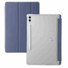 For Samsung Galaxy Tab S10 FE+ 3-Fold Clear Acrylic Leather Tablet Case(Lavender) - 1