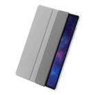For Samsung Galaxy Tab S10 FE+ 3-Fold Clear Acrylic Leather Tablet Case(Grey) - 3