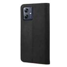 For Motorola Moto G54 Skin Feel Splicing Leather Phone Case(Black) - 3