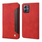 For Motorola Moto G54 Skin Feel Splicing Leather Phone Case(Red) - 1