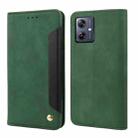 For Motorola Moto G54 Skin Feel Splicing Leather Phone Case(Green) - 1