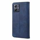 For Motorola Moto G35 Skin Feel Splicing Leather Phone Case(Blue) - 3