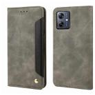 For Motorola Moto G35 Skin Feel Splicing Leather Phone Case(Grey) - 1