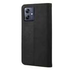 For Motorola Moto G55 Skin Feel Splicing Leather Phone Case(Black) - 3