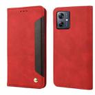 For Motorola Moto G55 Skin Feel Splicing Leather Phone Case(Red) - 1