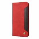 For Motorola Moto G55 Skin Feel Splicing Leather Phone Case(Red) - 2