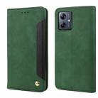 For Motorola Moto G55 Skin Feel Splicing Leather Phone Case(Green) - 1