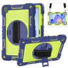 For Honor Pad X8 360 Degree Rotation PC Contrast Silicone Tablet Case(Navy Blue + Yellow Green) - 1